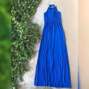 X Lilly Pulitzer Ball Chain Necklace Blue Maxi dress brand new without tag